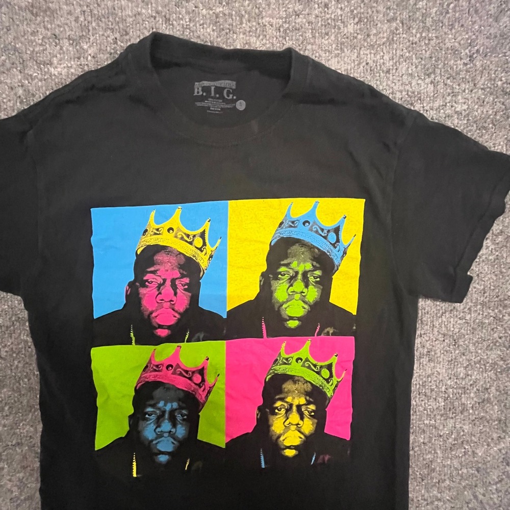 The Notorious B.I.G. T-Shirt Mens Size S Black Pop Art Graphic Biggie Smalls